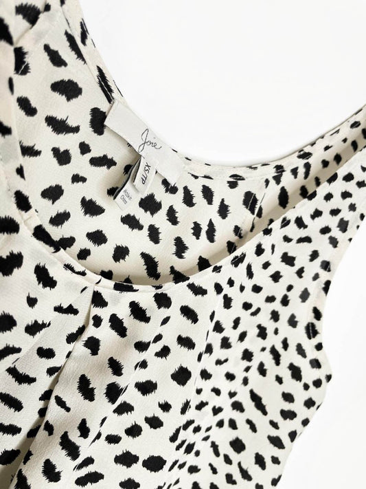 joie 100% silk animal print pleated tank - good market thrift store