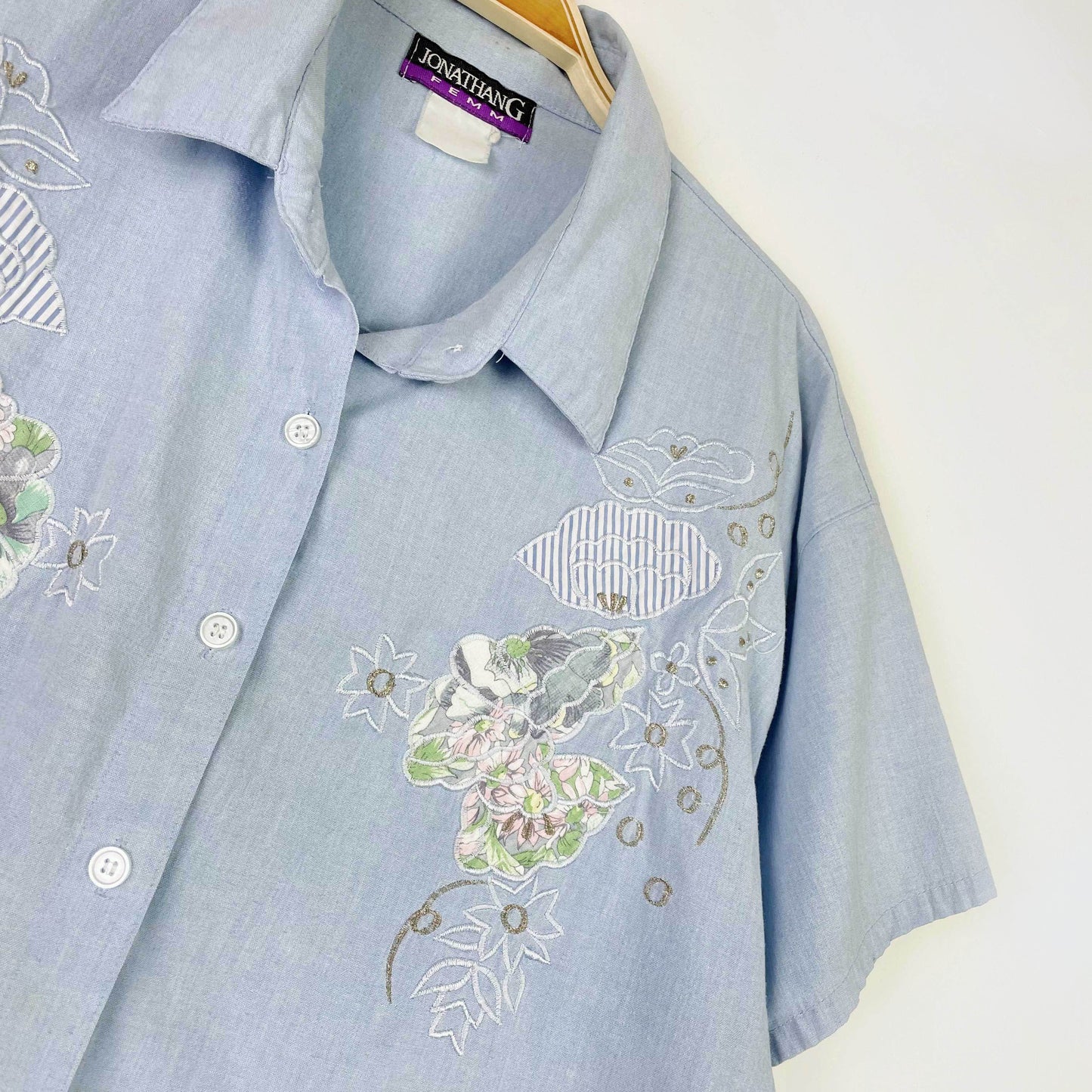vintage jonathan g country floral patchwork shirt
