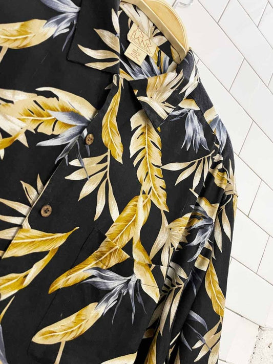jos a bank 100% silk full button cabana shirt - good market thrift store
