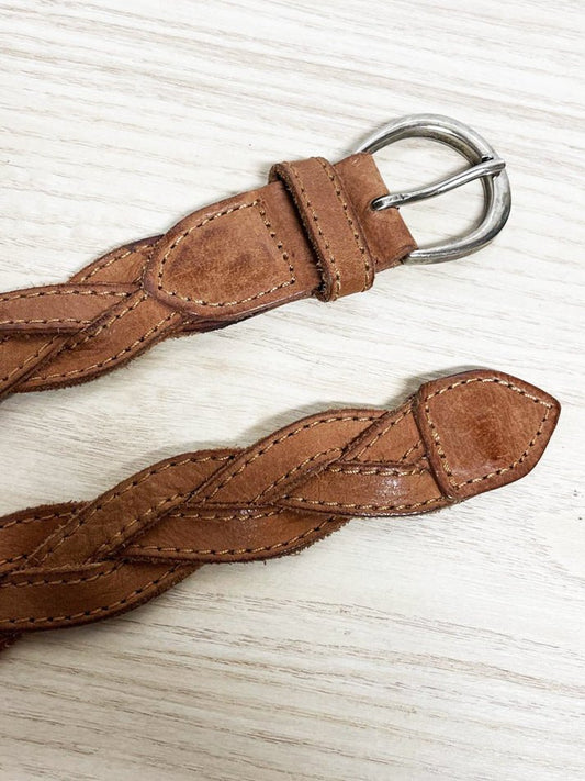 kismet leather braided belt - good market thrift store