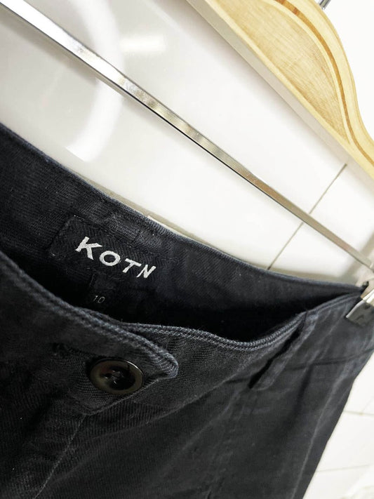 kotn dendera linen - cotton twill pleated mini skirt - good market thrift store