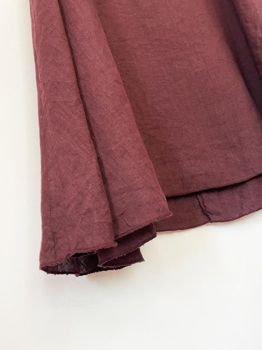 la fée maraboutée 100% linen shift flare hem midi dress - good market thrift store