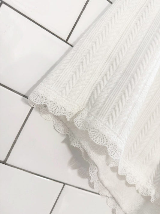 lace trim drawstring lounge shorts - good market thrift store