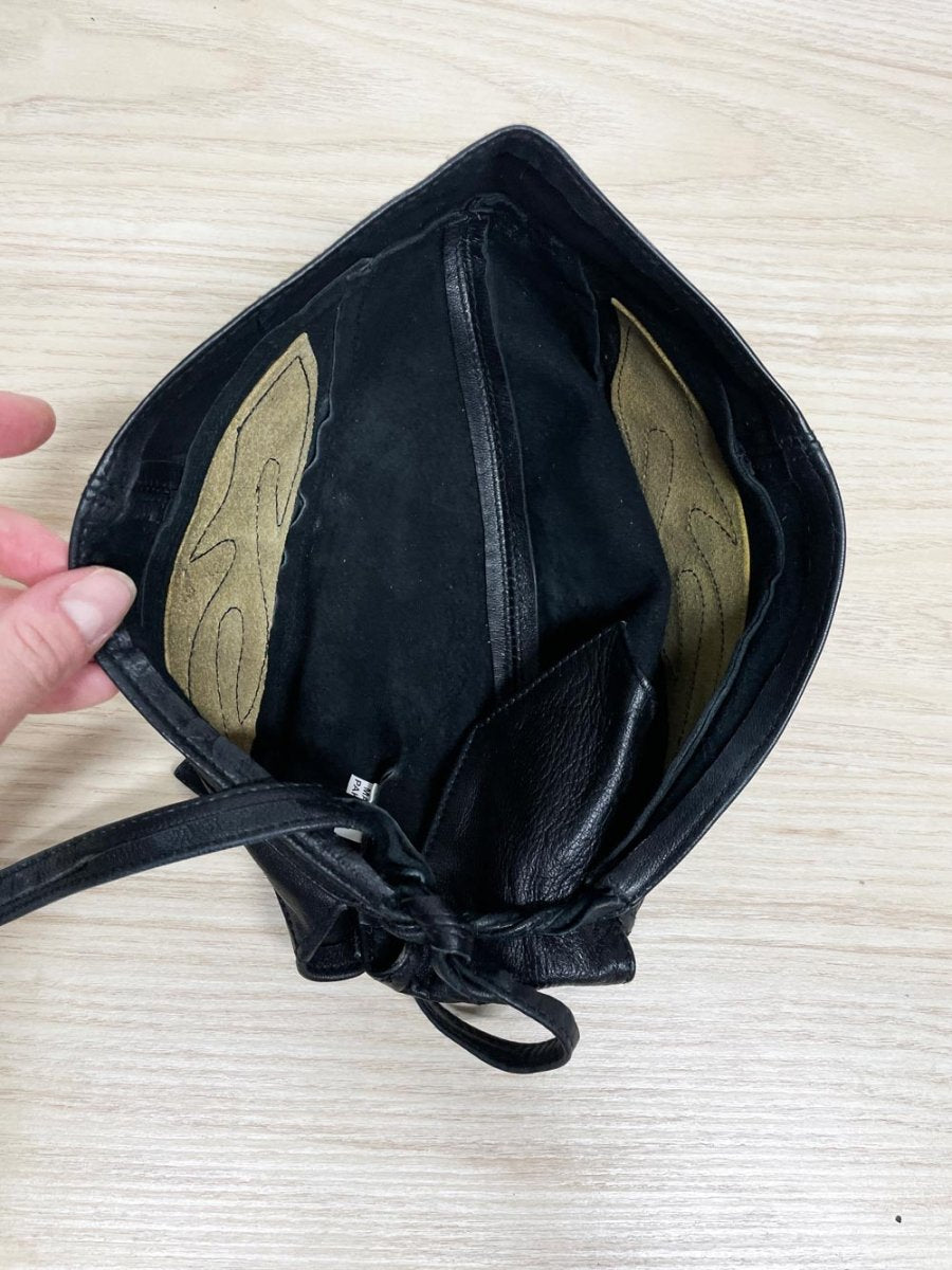 leather flame biker skull cap - good market thrift store