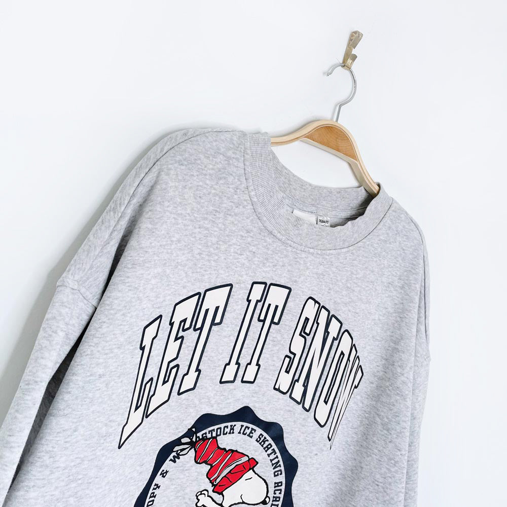 h&m oversized snoopy ice skating crew