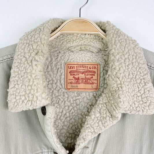 vintage levi's 70520 corduroy sherpa trucker jacket