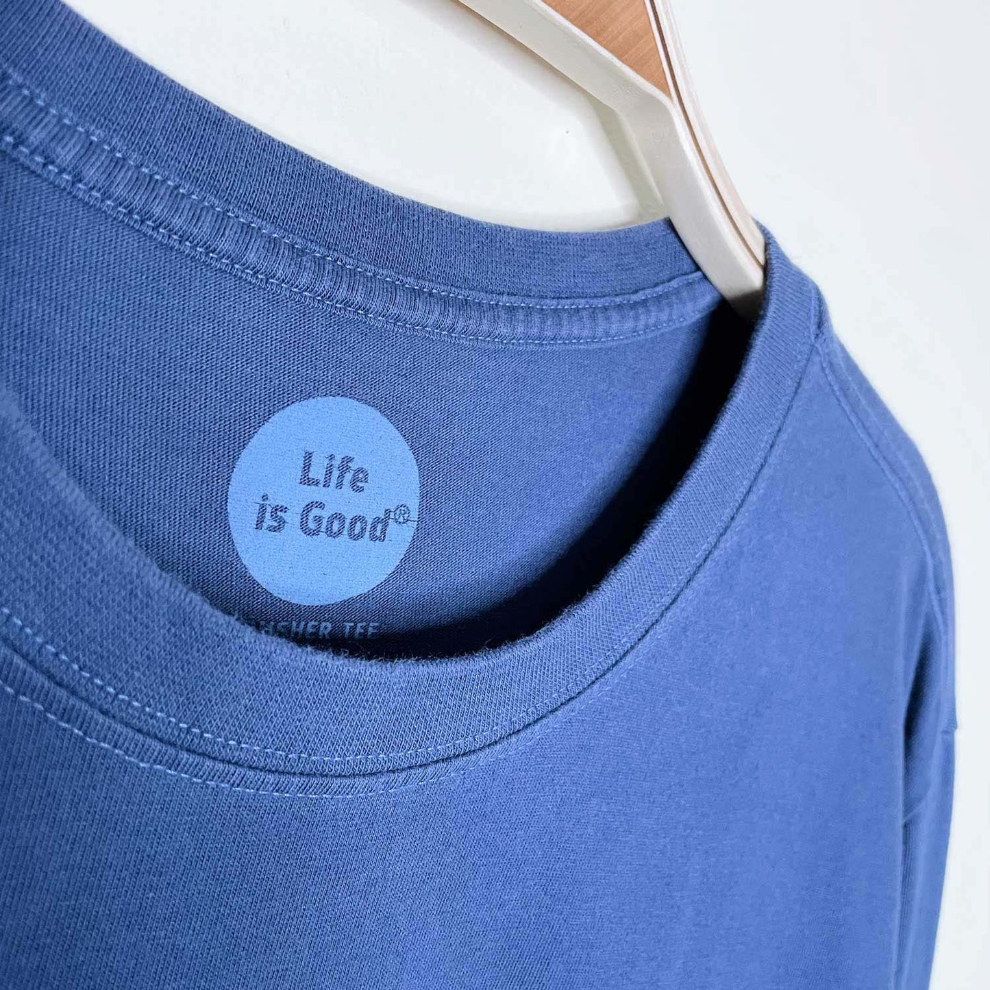 life is good have an ice day hockey crusher ls tee - size large