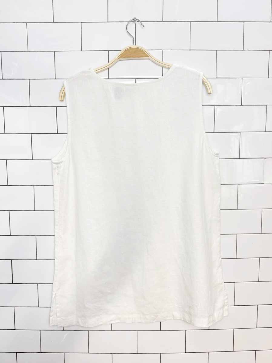 linden hill 100% linen sleeveless top - good market thrift store