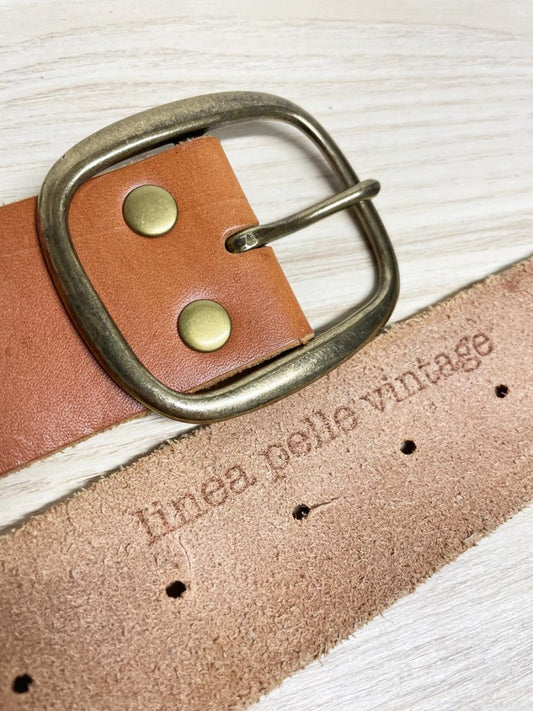 linea pelle vintage leather belt - good market thrift store