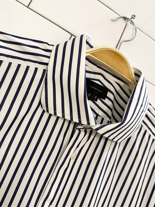 lipson elite striped oversized menswear shirt - good market thrift store