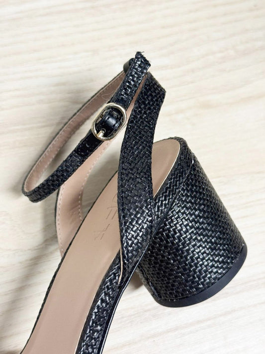 loft raffia block heel pumps | ann taylor - good market thrift store