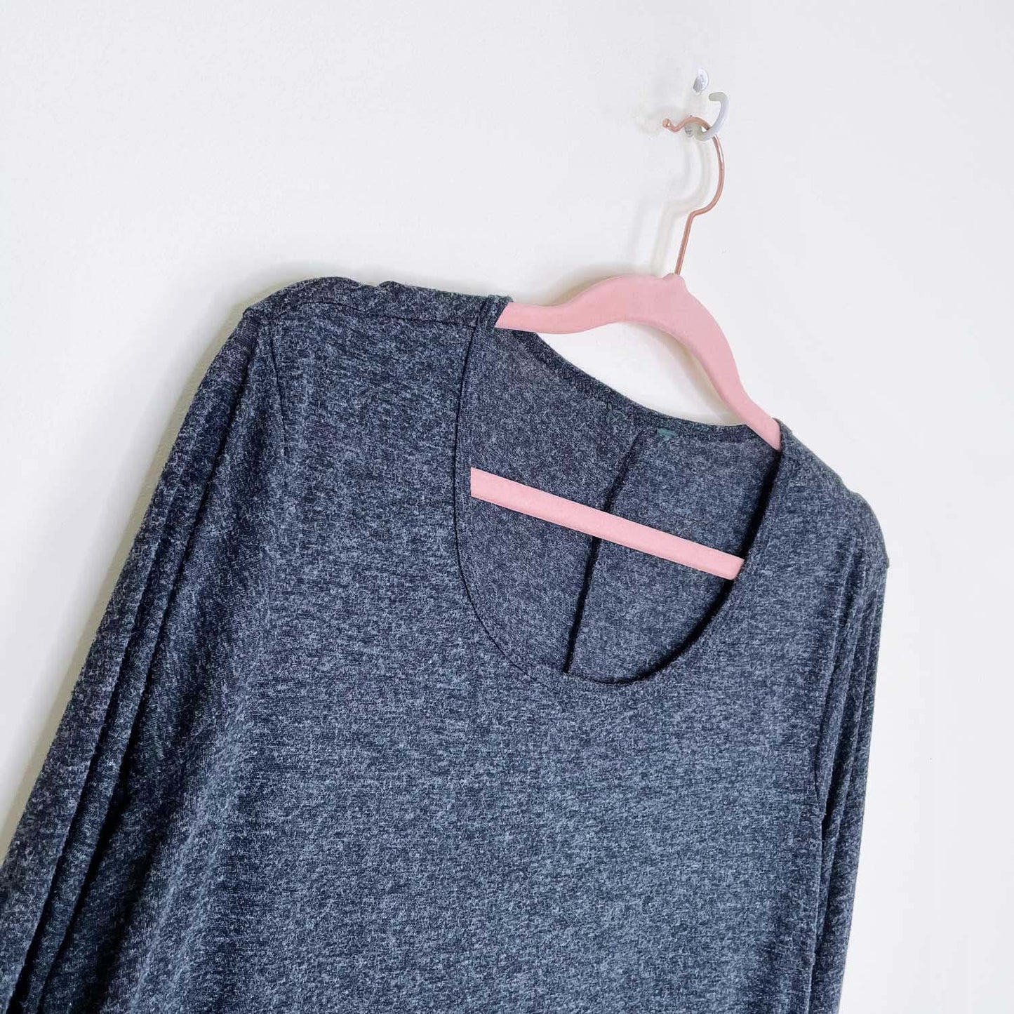 roots charcoal grey long sleeve swing hem shirt - size large