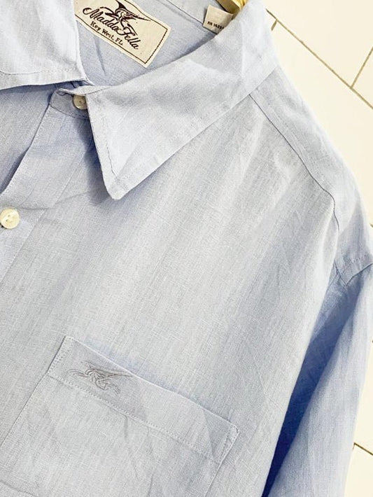 madda fella 100% linen full button shirt - good market thrift store