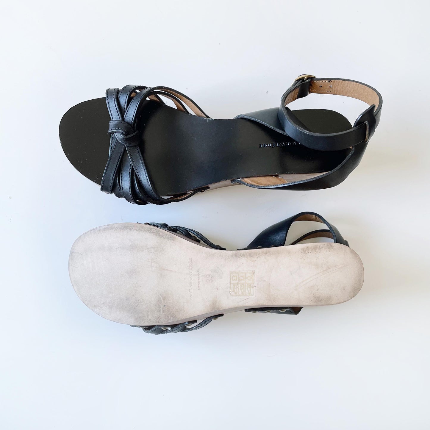 isabel marant étoile zia leather platform sandals