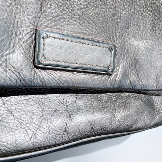 marc by marc jacobs gunmetal leather shoulder bag