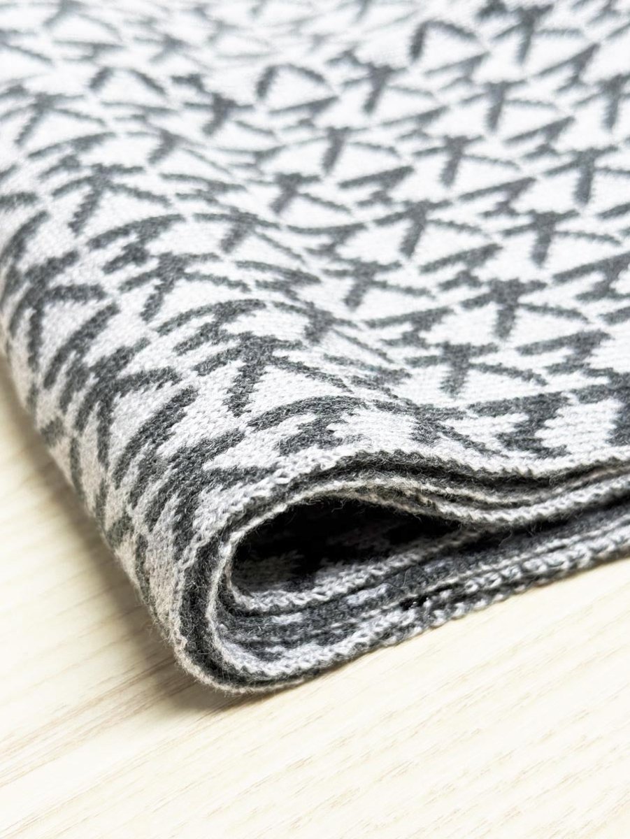 michael kors metallic detail monogram knit scarf - good market thrift store