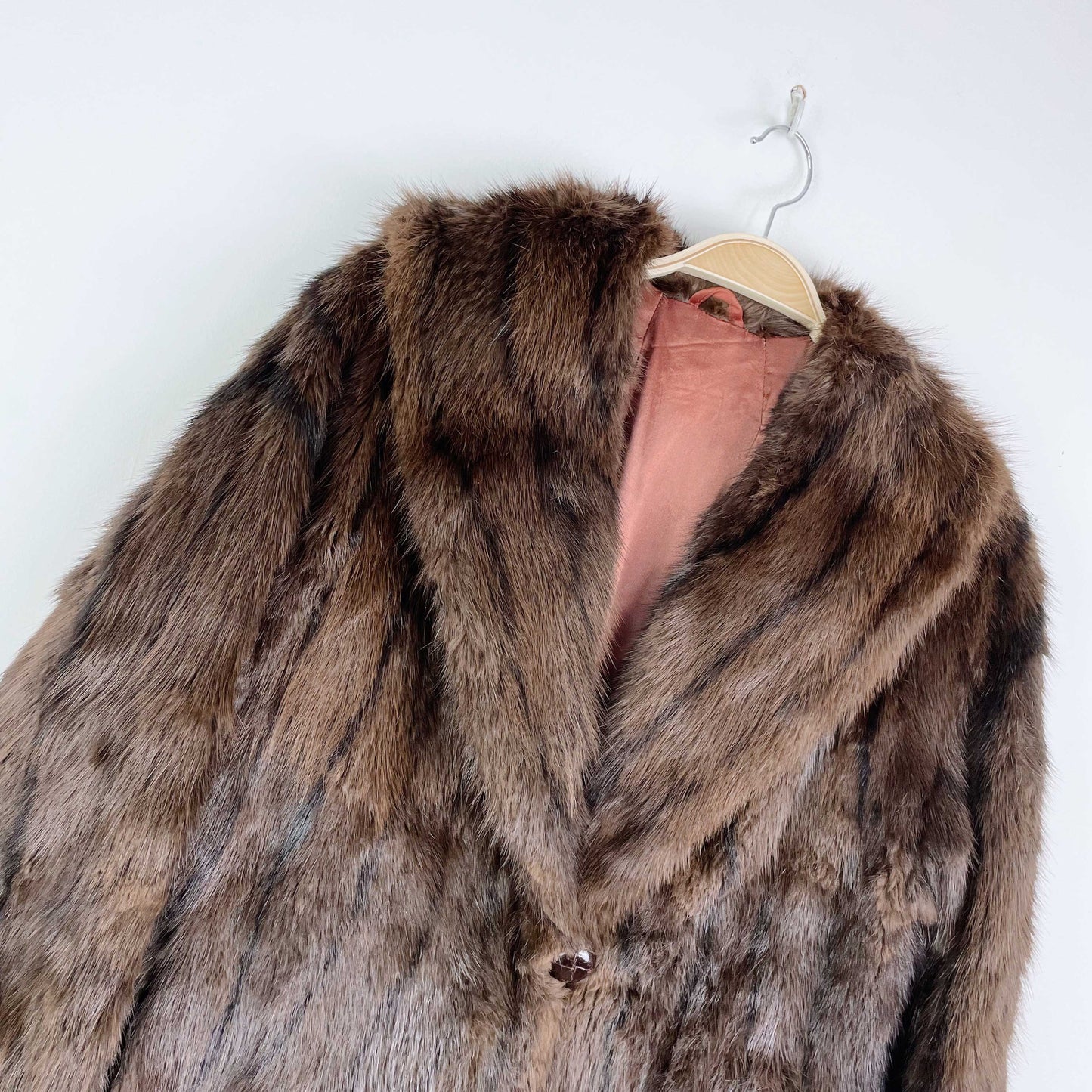 vintage long brown mink fur coat