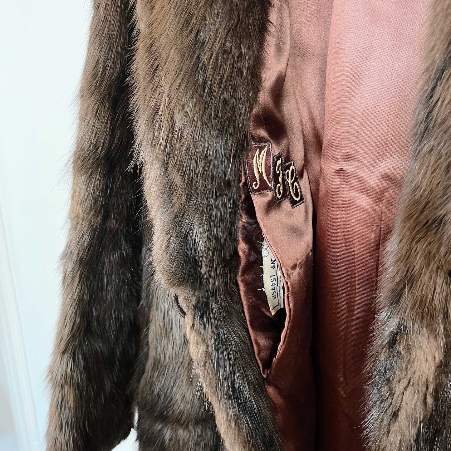 vintage long brown mink fur coat