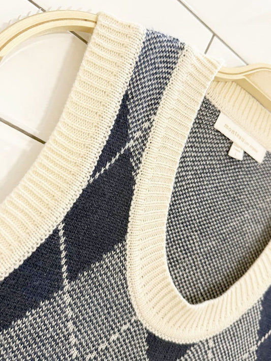 monteau los angeles argyle knit vest | urban outfitters - good market thrift store