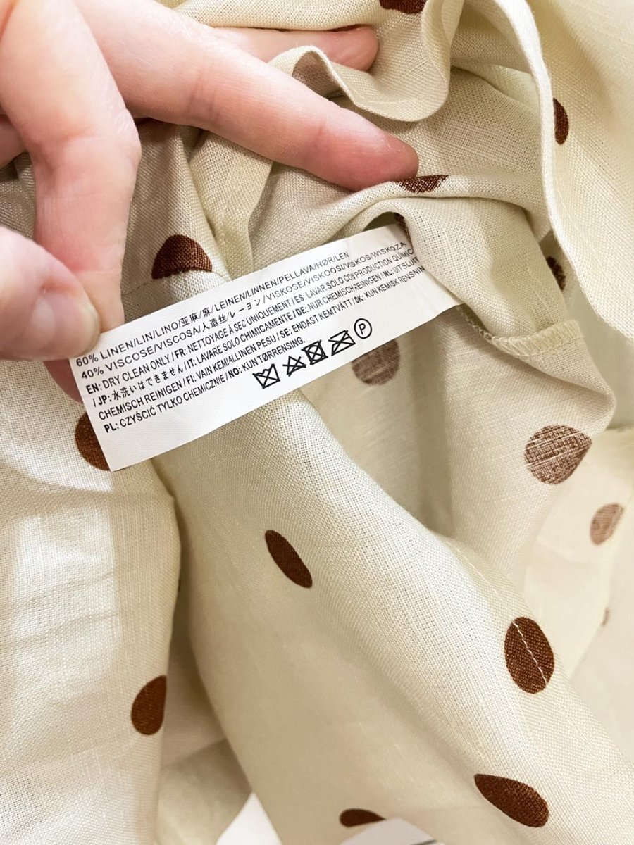 moon river linen - blend polka dot pleated belted short | anthropologie - good market thrift store