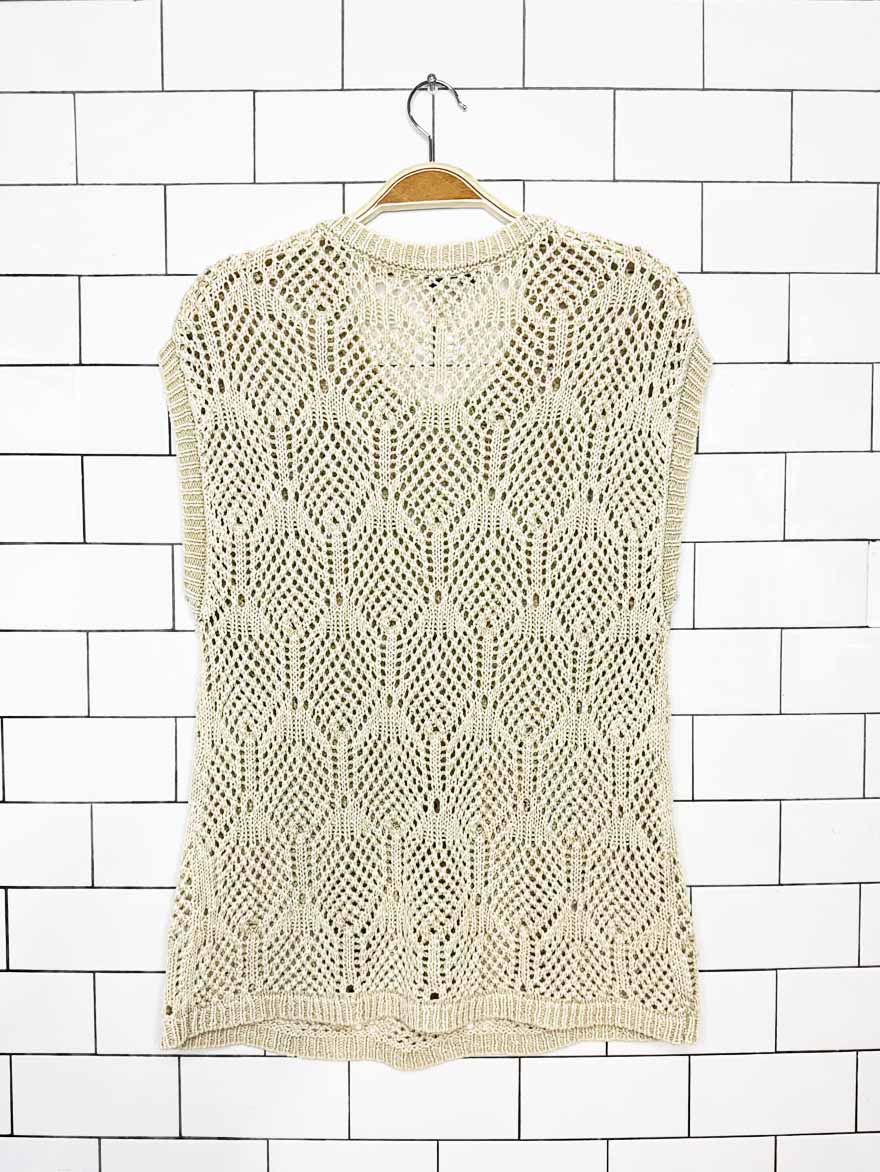 mystyle crochet knit sleeveless top - good market thrift store