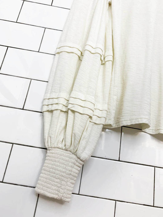 nation LA puff sleeve long sleeve pima cotton top | anthropologie - good market thrift store