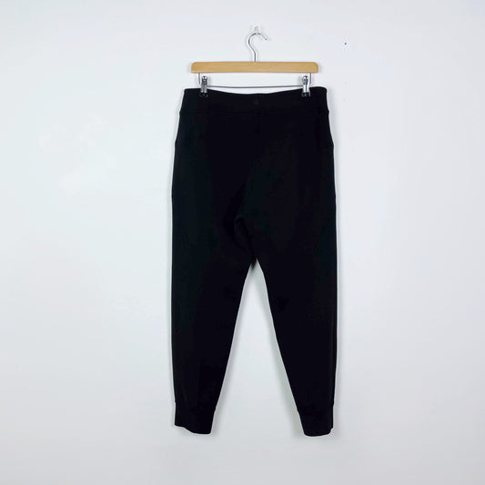 lululemon black neoprene tapered joggers - size 10