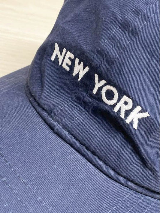 new york spell out embroidered cotton cap - good market thrift store