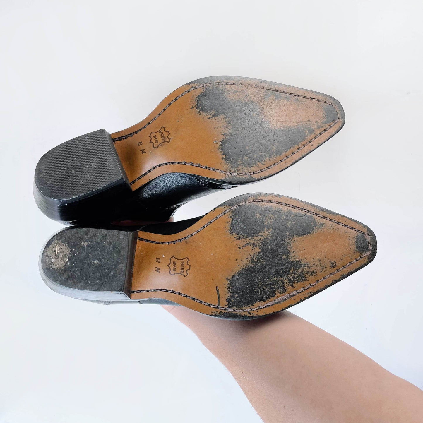 vintage nine west western leather ankle boot