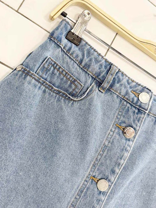 noisy may full button denim mini skirt - good market thrift store