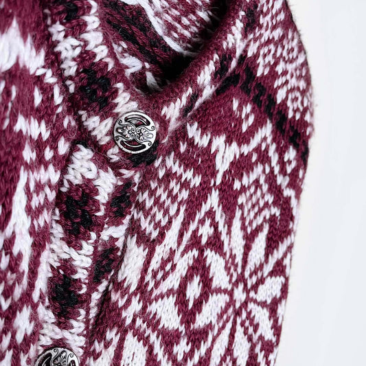 vintage amazanias hand knit nordic cardigan - size medium