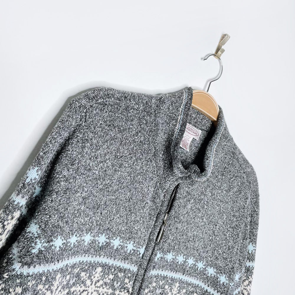 vintage NR snowflake + hearts knit cardigan