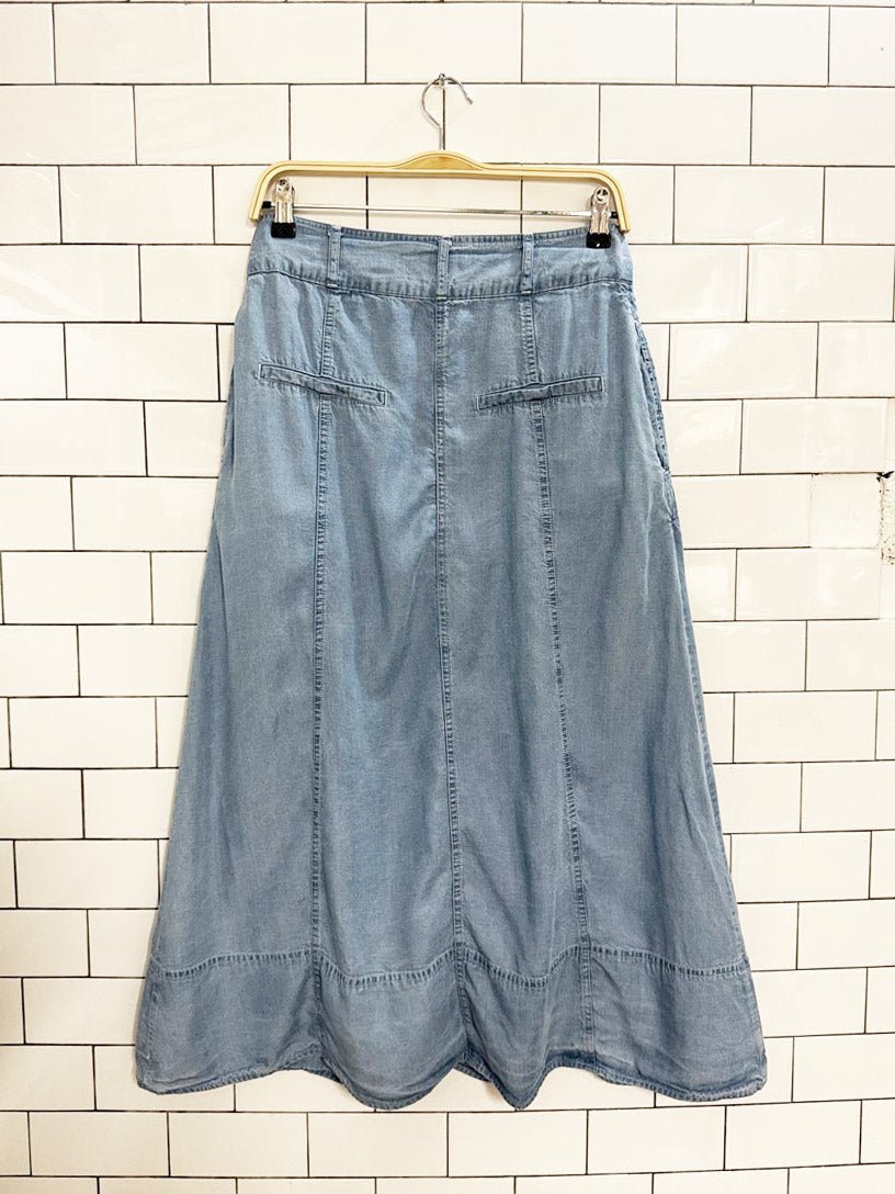 nümph full button denim maxi skirt - good market thrift store