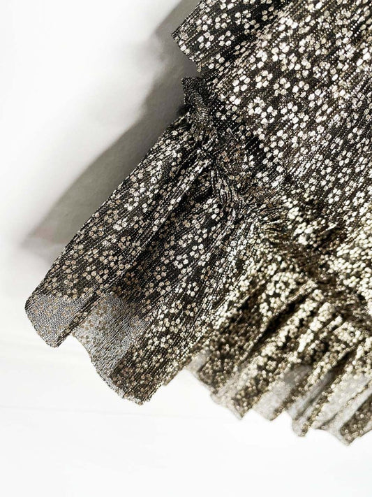 nwt 1state gold metallic ruffle mini skirt - good market thrift store