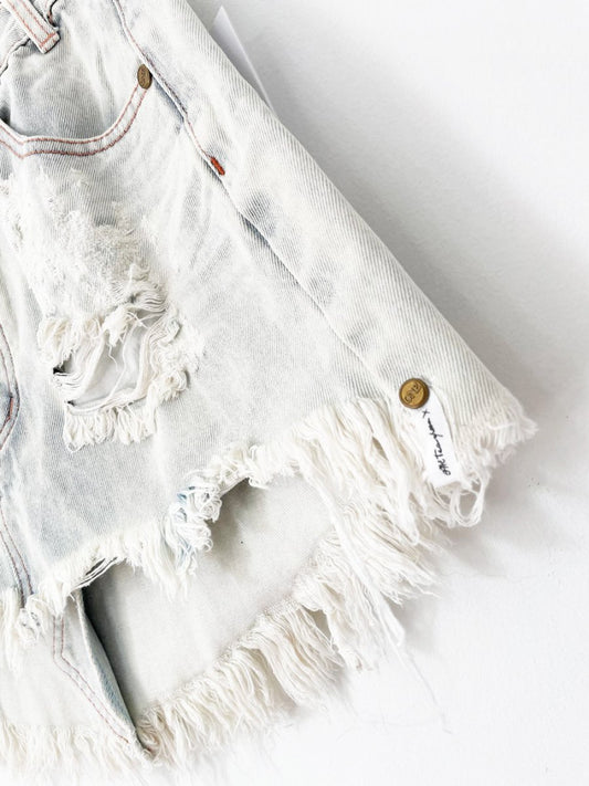 nwt one teaspoon junkyard distressed denim mini skirt - good market thrift store