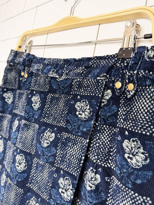 nwt pilcro floral check corduroy wrap mini skirt | anthropologie - good market thrift store
