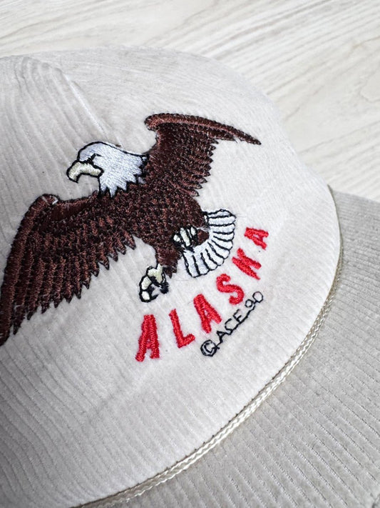 nwt vintage 90s ace alaska embroidered eagle chunky cord hat | deadstock - good market thrift store