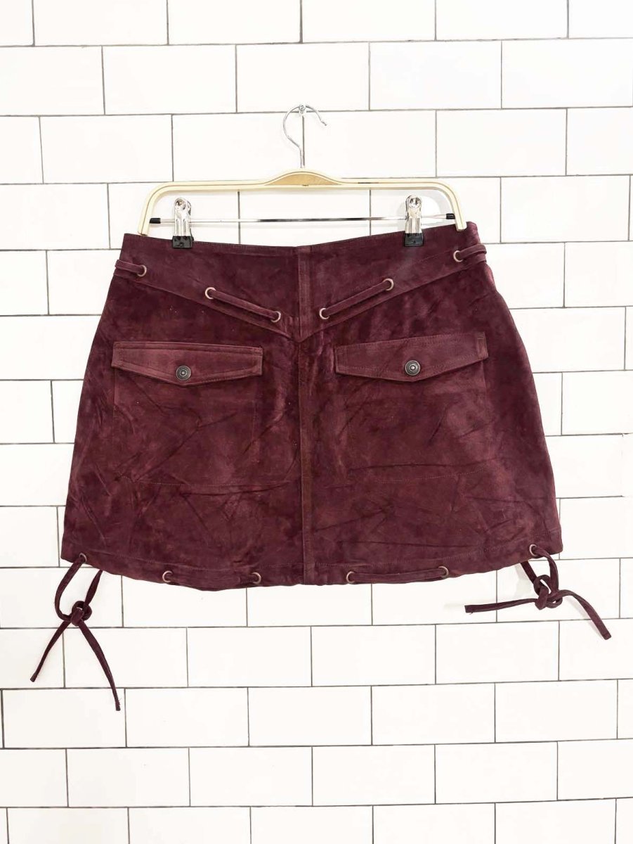 nwt we the free western faux suede mini skirt | free people - good market thrift store