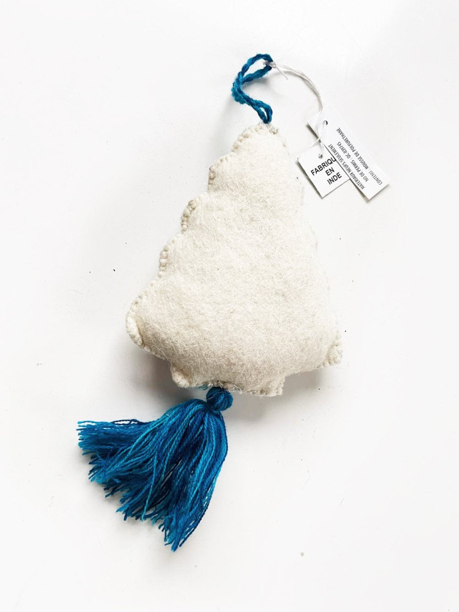 nwt wool embroidered folk tree ornament - good market thrift store