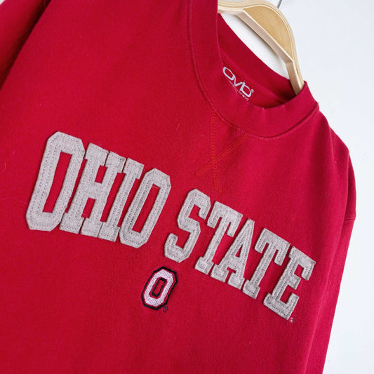 vintage ohio state cropped felted varsity crew