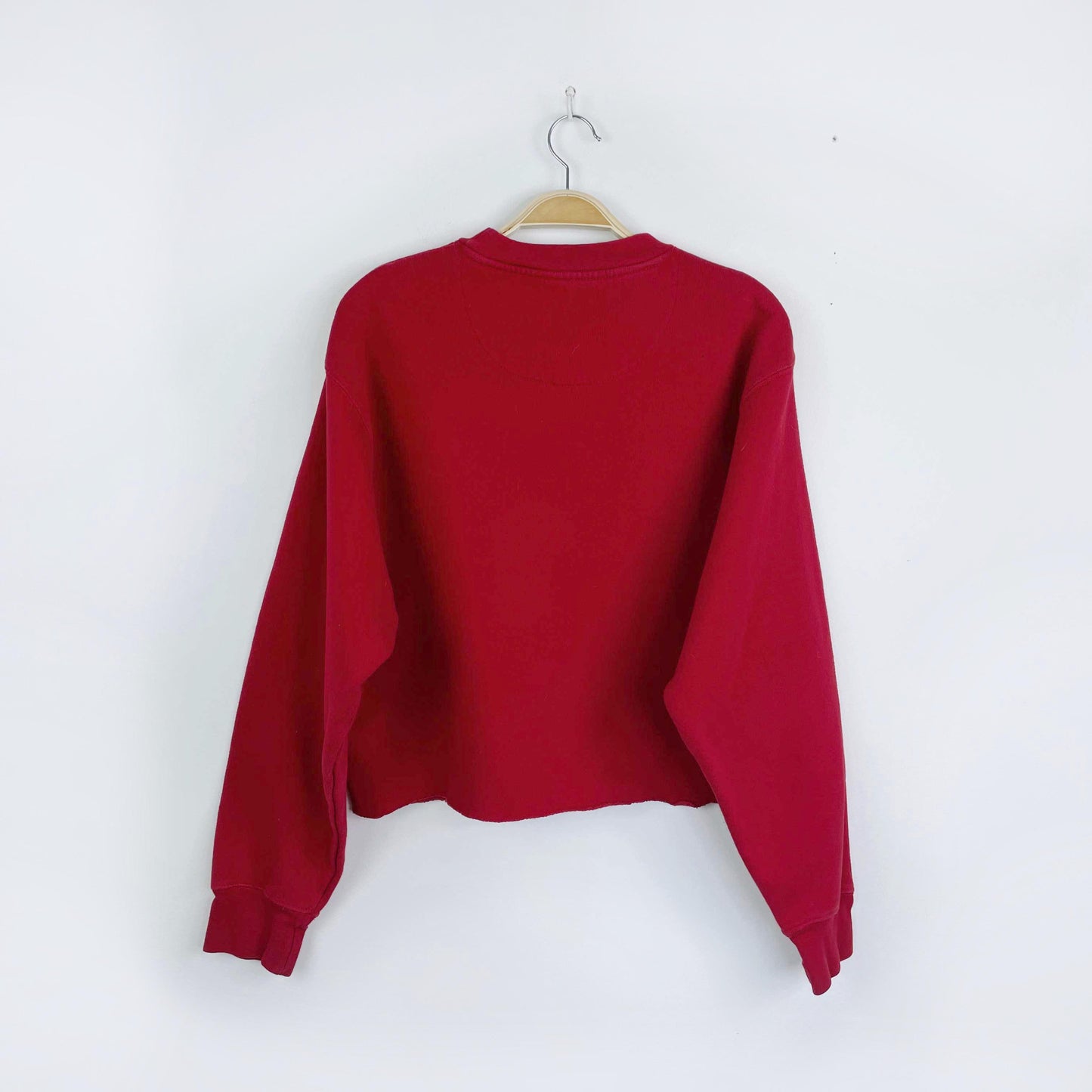 vintage ohio state cropped felted varsity crew