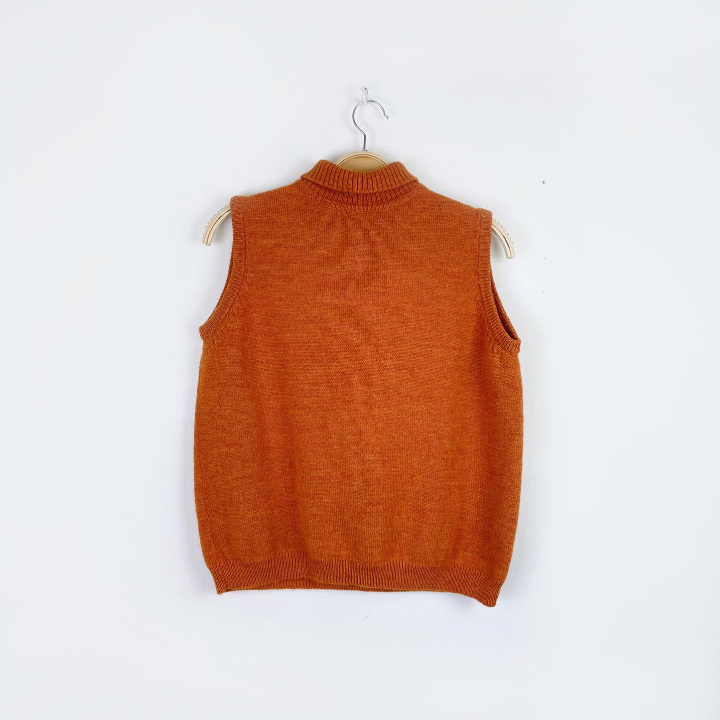 vintage 1/4 zip orange wool vest