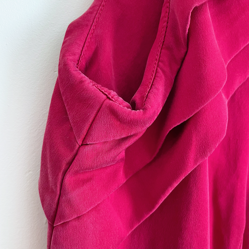 vintage oscar de la renta sleeveless pleated silk blouse - size 8