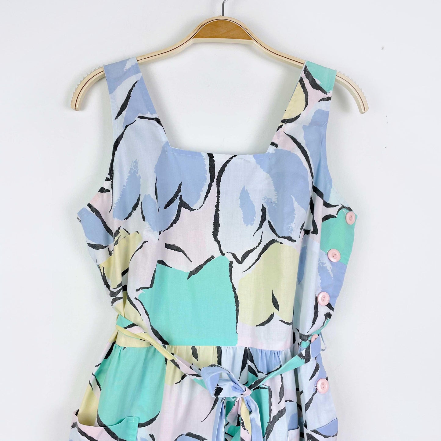 vintage 80s sears pastel tulips house dress
