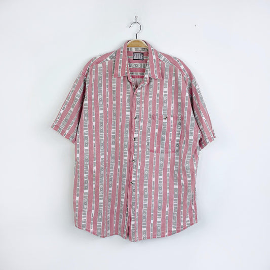vintage 90s pause patterned cabana shirt
