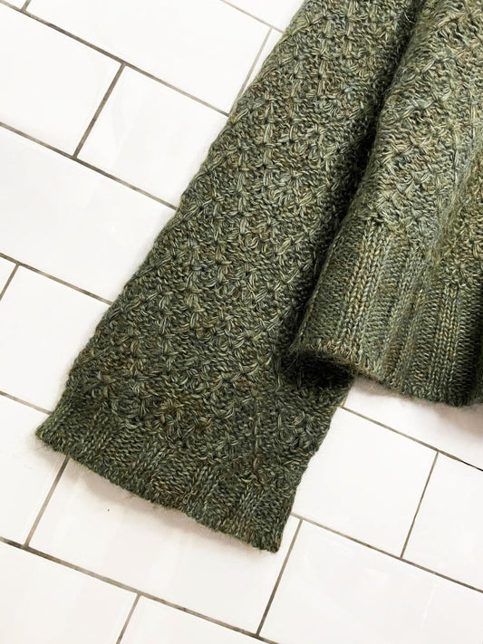 peruvian connection alpaca-blend soft knit bell sleeve turtleneck sweater - good market thrift store