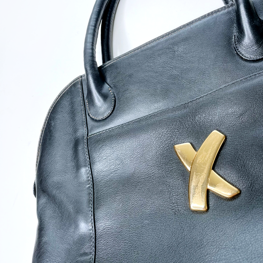 vintage paloma picasso black leather bolide bag