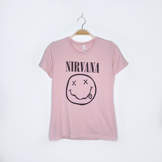 nirvana pink smiley tee