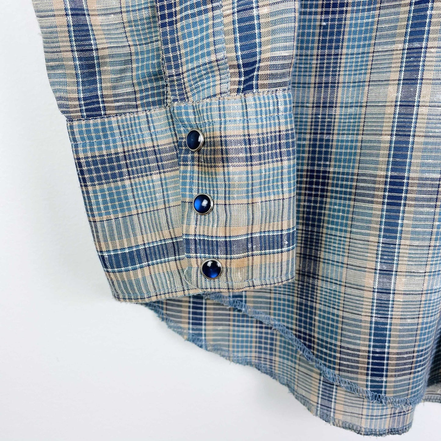 vintage karman country scroll snap button down - size medium