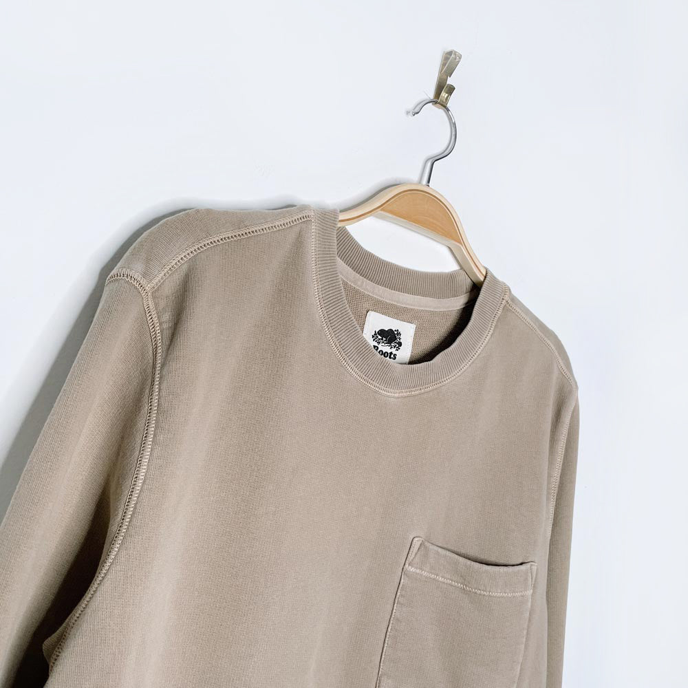 roots 2021 organic cotton loopback pocket crew